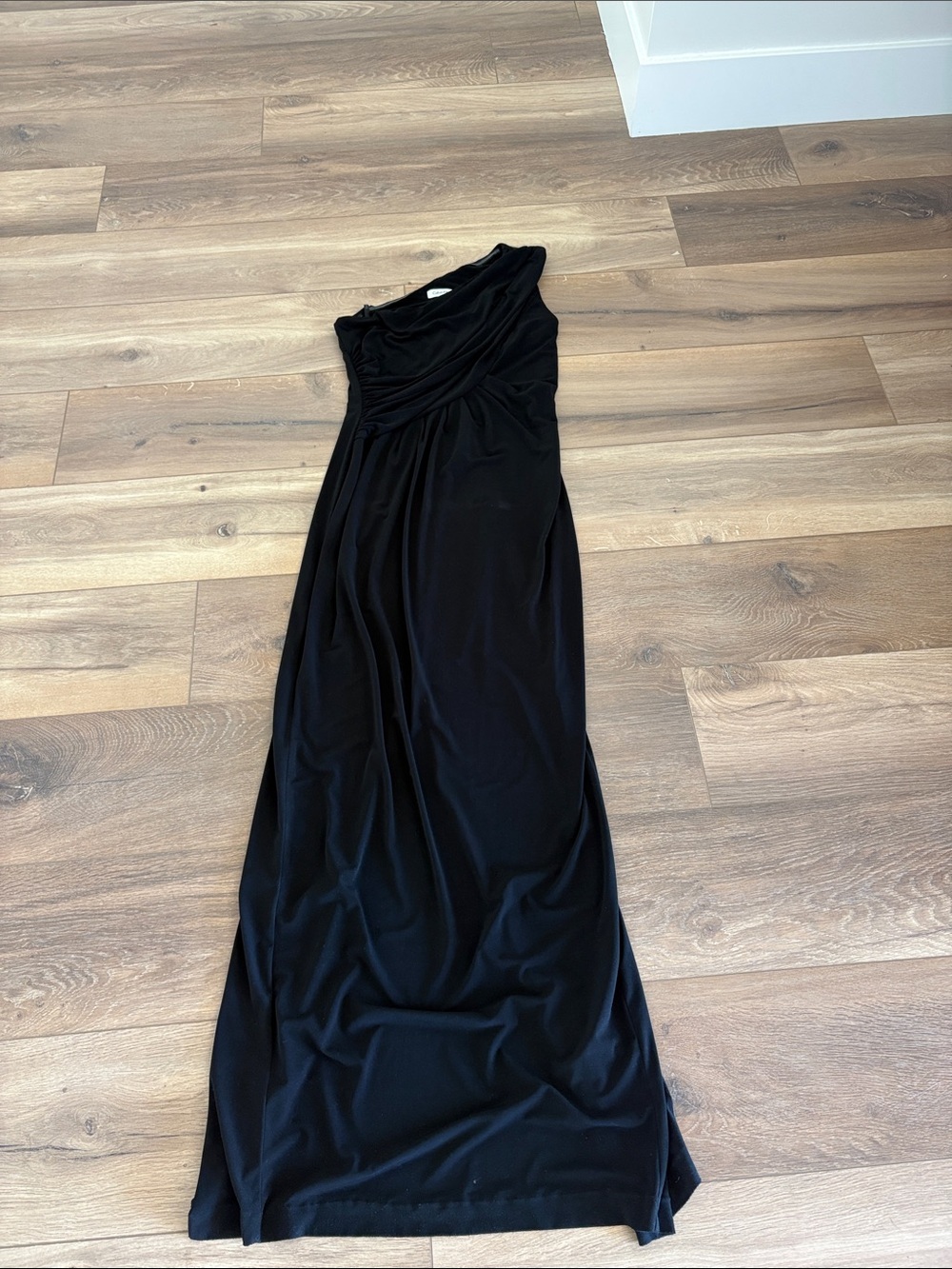 Calvin Klein Black One-Shoulder Evening Gown